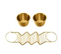 Set di rack per hot dog in acciaio inossidabile, a forma di W, dotato di 2 scatole per immersione in acciaio inossidabile, facile da pulire, comodo e pratico, C