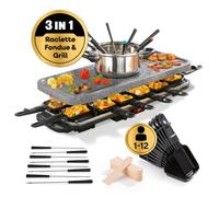 Set Di Raclette Fonduta Per 12 Persone Grill Tavolo Elettrico Raclettegrill XXL