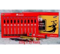 Set di radici di ginseng rosso miele coreano 220 g x 2 (22 g x 20 radici),