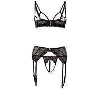 Abierta Fina - Set di Reggiseni in Pizzo Scintillante (nero)