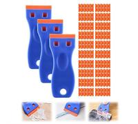 Set di raschietti in plastica, antigraffio, resistente, per la rimozione di adesivi ed etichette, raschietto per lame in plastica, per adesivi in vinile, fornelli da cucina e pulizia finestre (blu