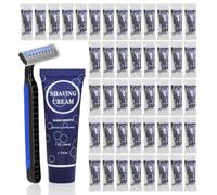 Set di rasoi da barba usa e getta, confezionati singolarmente, rasoi manuali a doppia lama, rasoi da barba lisci con mini crema da barba, articoli da toeletta per hotel, beneficenza, campeggio, viaggi