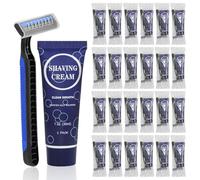 Set di rasoi manuali, usa e getta confezionati singolarmente, rasoi da barba lisci con crema da barba, articoli da toeletta per hotel, beneficenza, campeggio, viaggi (30)
