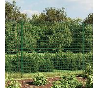 Set di recinzione da giardino in rete metallica verde, 2 x 25 m, pannelli metallici con maniche a terra, recinzione a rete per giardino, cortile, esterni, sicurezza e decorazione
