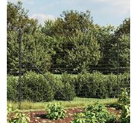 Set di recinzione in rete metallica resistente con maniche a terra, 2 x 10 m, pannelli per recinzione da giardino in metallo antracite per una protezione sicura all'esterno e un paesaggio elegante