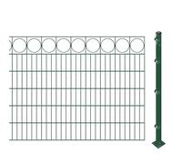 Set di recinzioni per gioielli con pali da avvitare (altezza: 120 cm, lunghezza: 33,6 m), tappetini a doppia asta con listello decorativo "Anello", verde, resistente ai raggi UV e alle intemperie