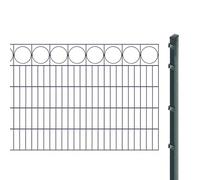 Set di recinzioni per gioielli con pali per calcestruzzo (altezza: 100 cm, lunghezza: 48,3 m), tappetini a doppia asta con listello decorativo "Anello", antracite, resistente ai raggi UV e alle