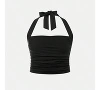 Set di reggiseno da ragazza da 2 pezzi con lacci a fiocco e arricciature sulla schiena, minimalista e confortevole 8Y,9Y,10Y,11Y,12YColore unicoTessuto in maglia
