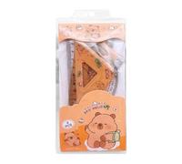 Set di regole geometriche capibara, set di regole di geometria matematica | Set di misurazione di righelli triangolari trasportatori geometrici 4X,Kit righello sfuso per disegno e med