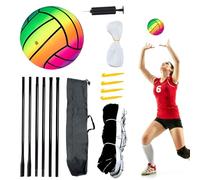 Set di rete Badminton - Portable Volleyball Network, Leisure Network Outdoor | Robusto Garden Badminton Net, Volleyball Network con stand, rete di pallavolo per prato e campeggio, incluso Practical To