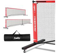 Set di rete portatile per pickleball con ruote, dimensioni regolamentari 22 FT e Half Court 3,5 m, telaio in metallo stabile, sistema con borsa per il trasporto, per cortili, vialetti e garage