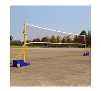 Set di rete regolabile per pallavolo e badminton con pali in acciaio robusti e base stabile per giochi in giardino in famiglia all'interno e all'esterno