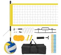 Set di reti da pallavolo, resistenti aste regolabili, include tabelloni segnapunti, pompa, martello, linea di confine, borsa per il trasporto per erba da spiaggia in cortile