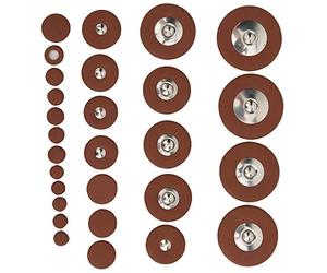 Set di ricambi per tasti in pelle per sassofono soprano, 28 pezzi di diverse dimensioni, con cuscinetti in pelle di pecora di alta qualità disponibili nelle misure da 8 mm a 37 mm,