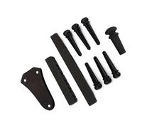 Set di ricambio for chitarra in ebano da 10 pezzi, in legno naturale, stile vintage, perni a sella, dado for ponte acustico