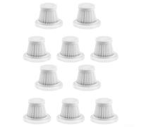 Set di ricambio per cartucce filtranti HEPA, per aspirapolvere auto, filtri lavabili per la pulizia dell'auto, compatibili con aspirapolvere portatili wireless, 6,6 x 4 cm, bianco (10 pezzi)