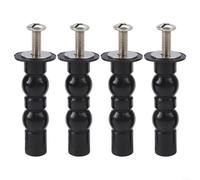 Set di ricambio per cerniere WC, confezione da 2, con bulloni in gomma espandibili e viti in acciaio inox, adatto per riparazioni (4 pezzi)