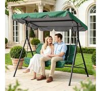 Set di ricambio per dondolo da giardino a tre piedistalli con copertura superiore e coprisedile in tessuto Oxford 210D resistente alle intemperie (verde, 164 x 114 x 15 cm)