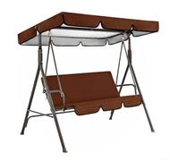 Set di ricambio per dondolo da giardino e copertura per dondolo a 3 posti, impermeabile, tessuto Oxford rivestito in argento 210D, resistente al sole e allo sbiadimento, per esterni (caffè)