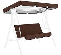 Set di ricambio per dondolo da giardino, set di cuscini e baldacchino da giardino a 3 posti, resistente baldacchino per mobili da giardino