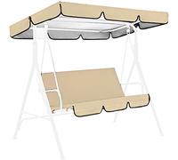Set di ricambio per dondolo da giardino, set di cuscini e baldacchino da giardino a 3 posti, resistente baldacchino per mobili da giardino