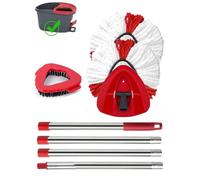 Set di ricambio per mozzo rotante Vileda Turbo Mocio, 2 microfibre, 4 sezioni in acciaio inossidabile, manico 76,2-147,3 cm, 1 copertura testa