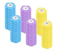 Set di ricambio per scopino da WC monouso da 54 pezzi, testina in spugna | Spazzola monouso per WC, diverse fragranze, testina di ricambio per WC. I manici non sono inclusi. (Blu-viola-giallo)