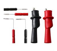 Set di ricambio per test multimetro con aghi in acciaio fine isolati per clip ad alligatore e punte intercambiabili dritte piegate