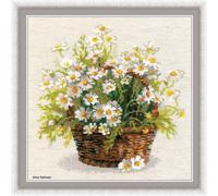 Set di ricami Riolis per il ricamo a punto croce "Margherita russa", motivo a co