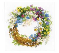 Set di ricami Riolis "Wreath Cherry", tessuto per il conteggio dei ricami, motiv