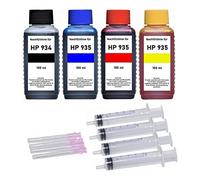 Set di ricarica - 4 X 100 ML inchiostro per HP 934 Black, HP 935 Cyan, Magenta, Yellow per OfficeJet 6800, 6812, 6815, 6820, 6822, 6825, Pro 6200, 6230, 6230, 6235, 6239, 6830, 6830, 6835