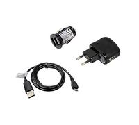 Set di ricarica compatibile con Denver ACV-8305W, Cavo USB, Caricabatterie, Adattatore per auto, 2000mA