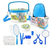 Set di ricercatori per bambini, giocattoli per attività all'aperto, con trappola per insetti, microscopio, pinzette, rete a farfalla, sacchetto con coulisse, per avventure dei bambini, ragazzo