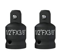 Set di Riduttori per Bussole a Impatto, 2 Pezzi in Acciaio al Cromo-molibdeno, Adattatori di Conversione per Bussole e Avvitatori a Impatto(1/2FX3/8)