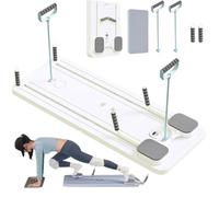 Set di riformatore compatto per pilates, 5 in 1, pieghevole e multifunzionale, per pilates, per muscoli addominali push-up, salta automaticamente con timer per la casa in palestra (bianco)