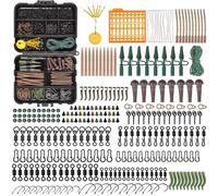 Set di rig for attrezzatura for carpa da 292 pezzi con clip for piombo antigroviglio e connettore girevole opaco