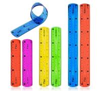 Set di righelli flessibili, righello da 30 cm, righello da 20 cm, righello da 15 cm, 6 righelli colorati, morbido, trasparente, infrangibile, pieghevole, per scuola, ufficio, casa, bambini, ragazze.
