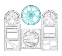 Set Di Righelli Geometrici Multifunzionali In Plastica Da 4 Pezzi