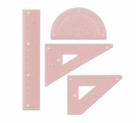 Set di Righelli, Kit di Geometria, color to 1, 20cm | Materiale trasparente, Righelli scolastici, Per lavoro grafico, Per compagni classe