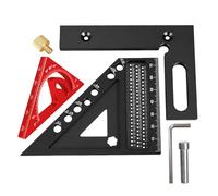 Set di righelli quadrati multifunzione in lega di alluminio per carpenteria, design aggiornato con superfici antiscivolo per attività di marcatura precise, righello con angoli a doppio scopo con bordo