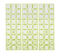 Set di righelli trapuntanti 3 pcs grande rettangolo in dotto Guida verde Modelli di cucitura chiara acrilica per il progetto di cucitura