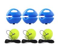 Set di rimbalzo per allenamento da tennis, base fissa per giocatore singolo con palline di rimbalzo con corde, alta elasticità, resistente, per principianti, strumento per allenamento al chiuso (blu