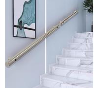 Set di ringhiere per scale in acciaio inox da 3,5 a 4,5 m, regolabile, in metallo, per casa, asilo, loft, corridoi (dimensioni: 250 cm)