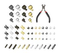 Set di riparazione con chiusura lampo, 60 pezzi, cerniera di ricambio per cerniere lampo, set di riparazione in metallo, con pinze per installazione (4 colori)