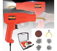 Set di riparazione per paraurti in plastica, con 800 morsetti caldi, saldatrice da 150 W, con pinza, angolo piatto/esterno, angolo interno/fermaglio ondulato