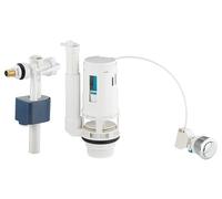 Set di risciacquo con valvola a galleggiante + meccanismo a pulsante per WC con cavo 3/6 litri