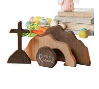 Set di risurrezione della tomba vuota - Ornamento pasquale con vassoio multilivello, presentazione della statua della scena cristiana, centrotavola religiosa | Home Chiesa Santuario Decor