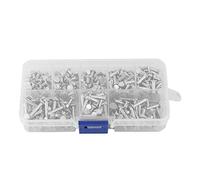 Set di rivetti 400 pezzi, rivetti solidi in alluminio a testa piatta in alluminio 400 pezzi 4/5/6/8/10/12/14/16mm