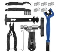 Set di rivetti per bicicletta, catena per bicicletta con pinza per lucchetto a catena, spazzola per la pulizia della bicicletta, pinza per catena e 5 paia di catene per biciclette, rivetti, catena per