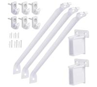 Set di robuste staffe per mensole in filo metallico da 30,5 cm, con 6 clip e 2 staffe terminali, accessorio portatile per camera da letto, soggiorno, garage, mensola metallica